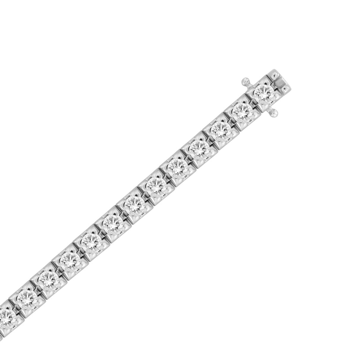 LADIES BRACELET 3CT ROUND DIAMOND 14K WHITE GOLD