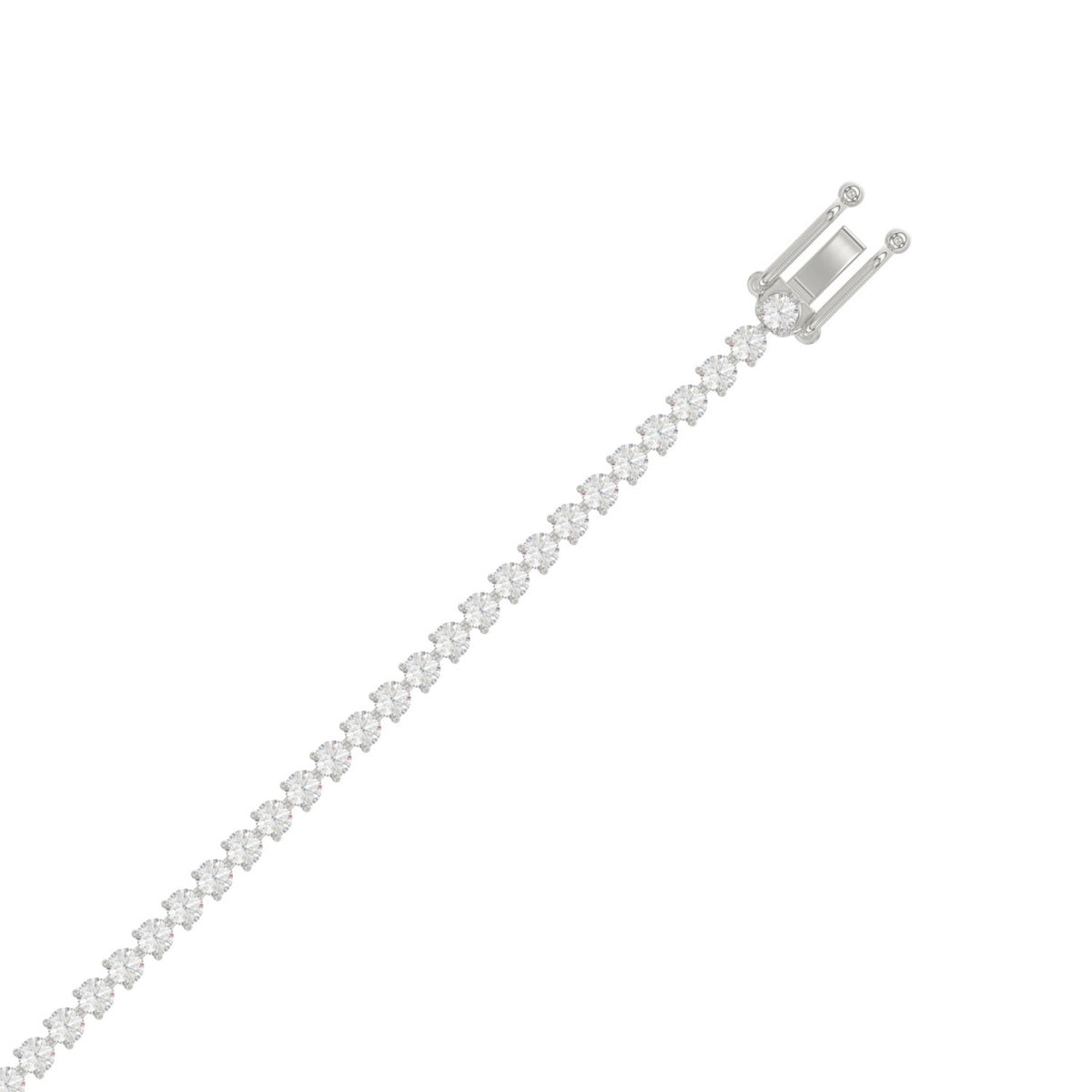 LADIES BRACELET 3CT ROUND DIAMOND 14K WHITE GOLD