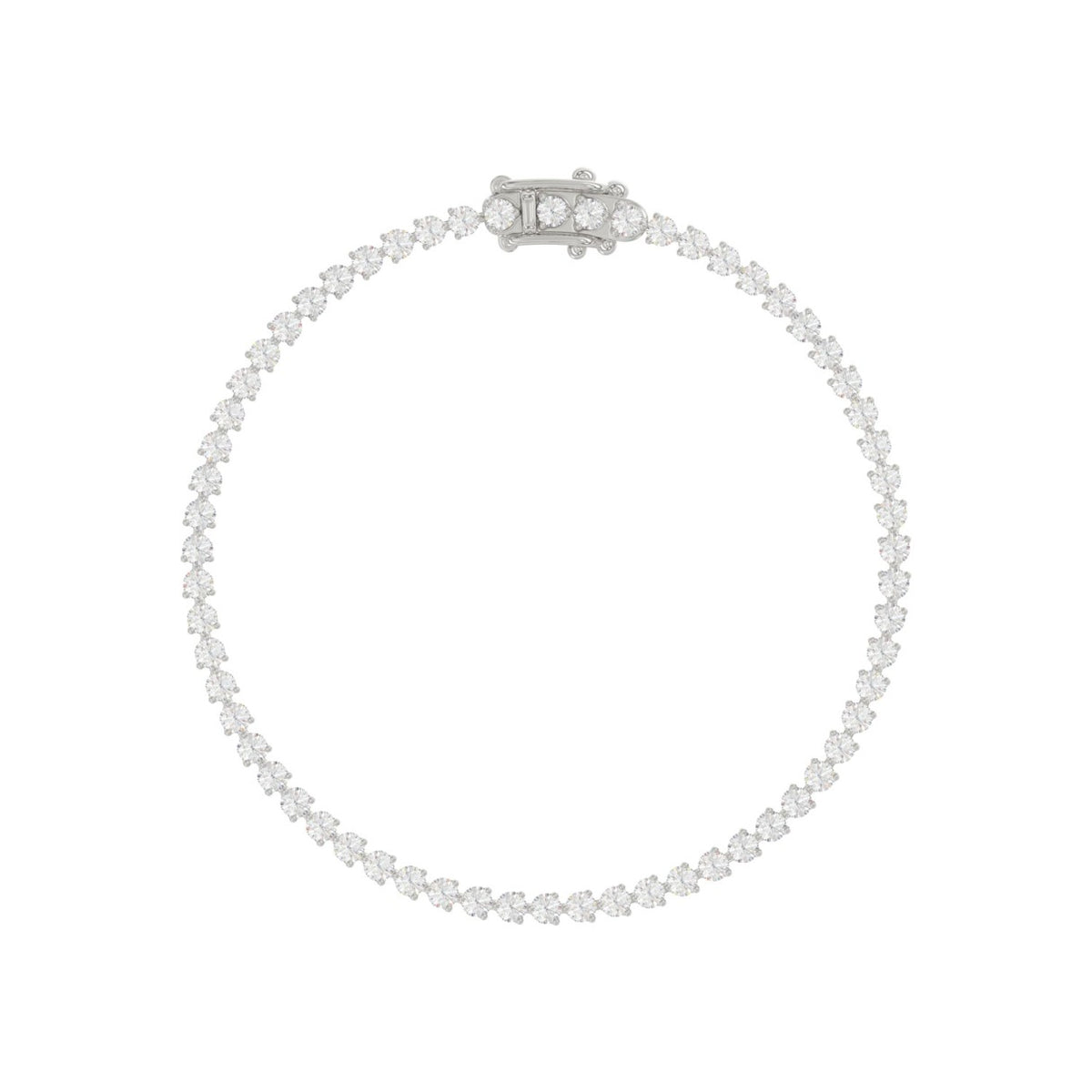 LADIES BRACELET 3CT ROUND DIAMOND 14K WHITE GOLD
