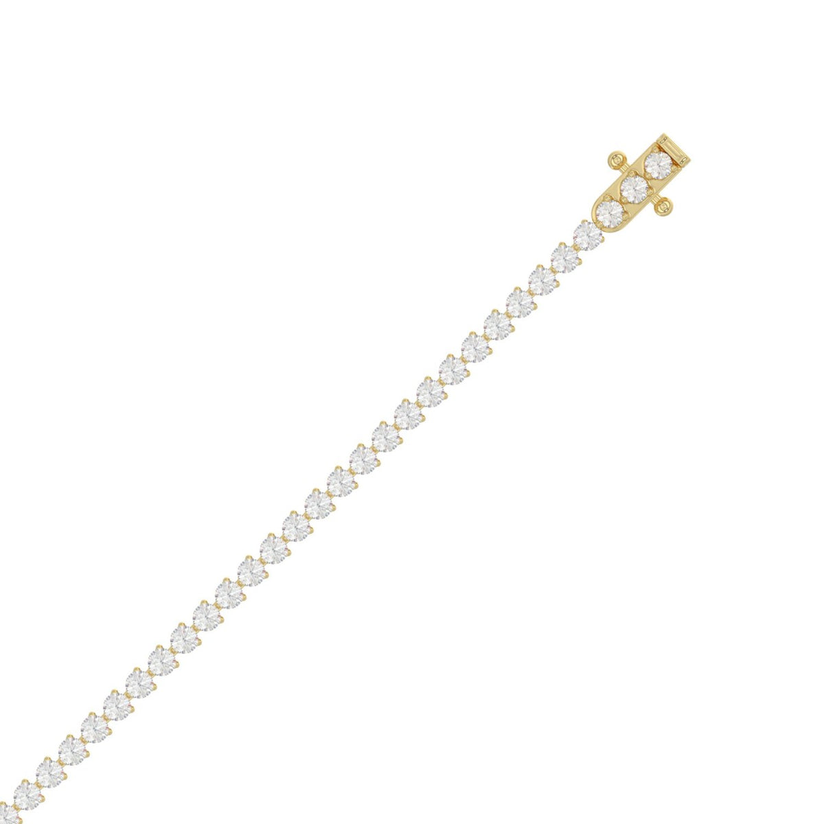 LADIES BRACELET 3CT ROUND DIAMOND 14K YELLOW GOLD