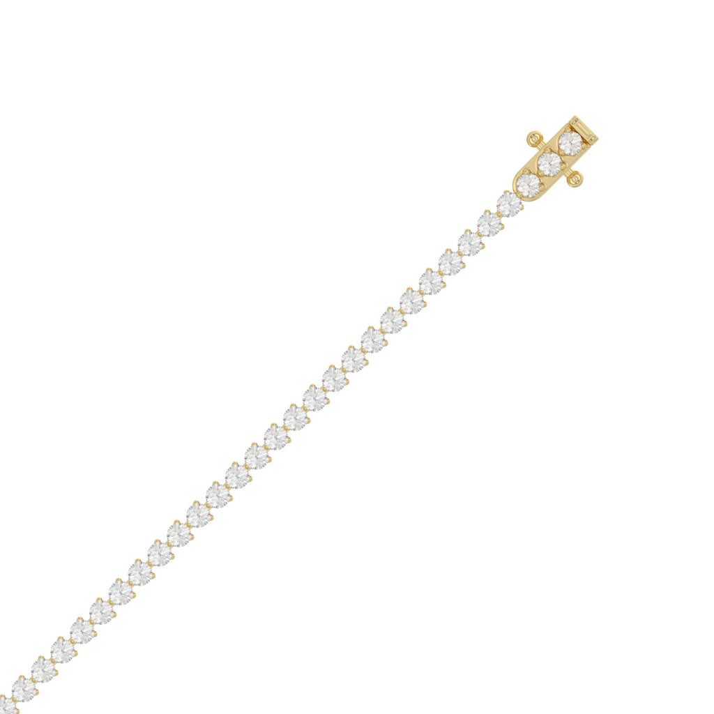 LADIES BRACELET 3CT ROUND DIAMOND 14K YELLOW GOLD
