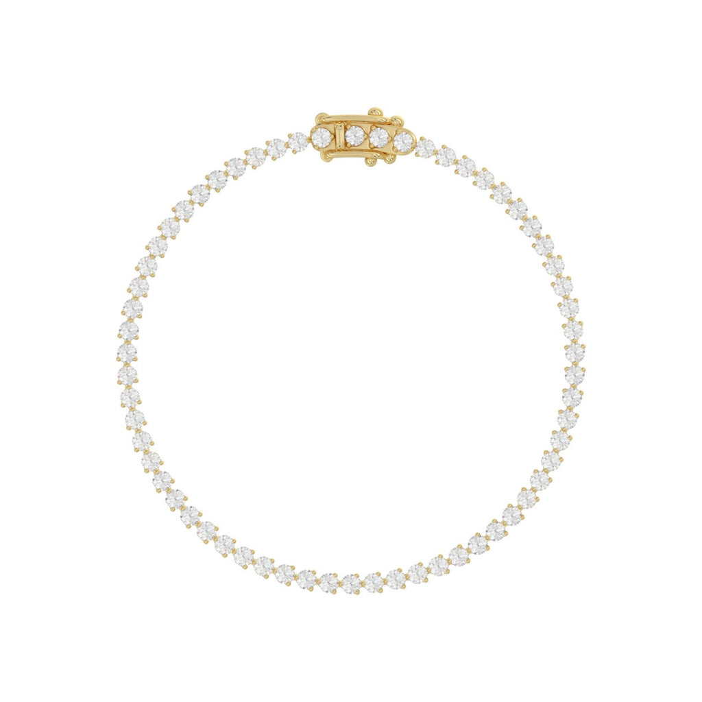 LADIES BRACELET 3CT ROUND DIAMOND 14K YELLOW GOLD