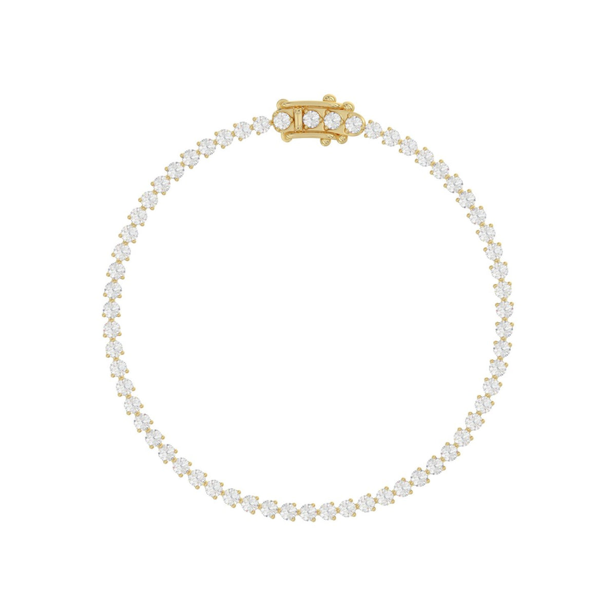 LADIES BRACELET 3CT ROUND DIAMOND 14K YELLOW GOLD