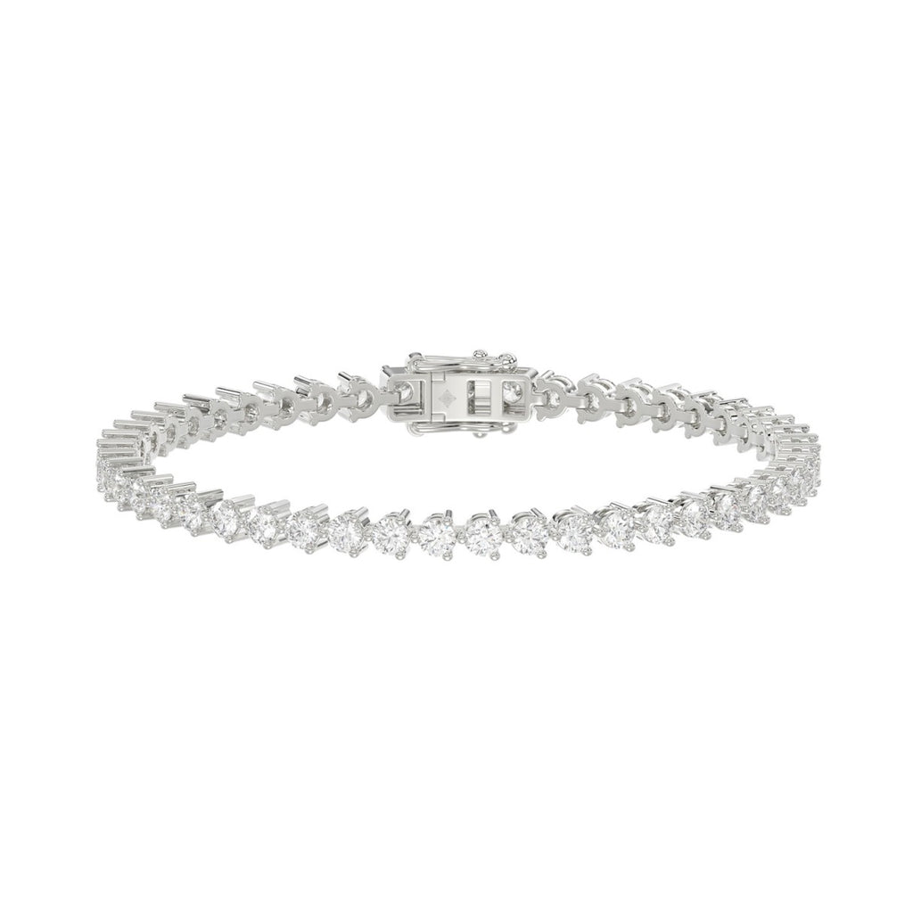 LADIES BRACELET 5CT ROUND DIAMOND 14K WHITE GOLD