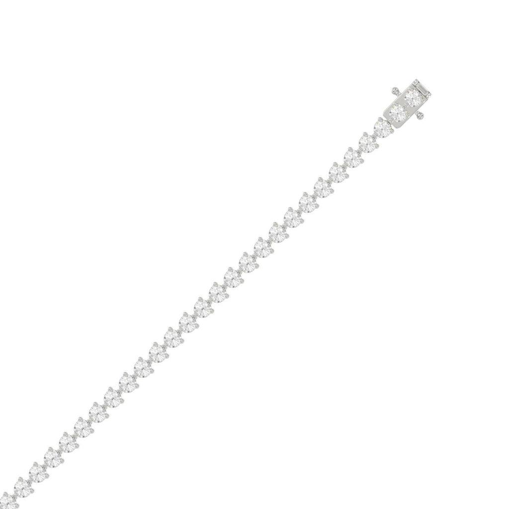LADIES BRACELET 5CT ROUND DIAMOND 14K WHITE GOLD