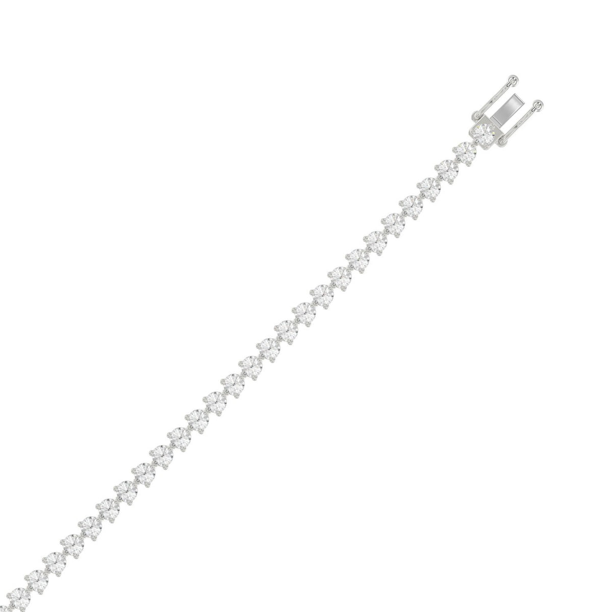 LADIES BRACELET 5CT ROUND DIAMOND 14K WHITE GOLD