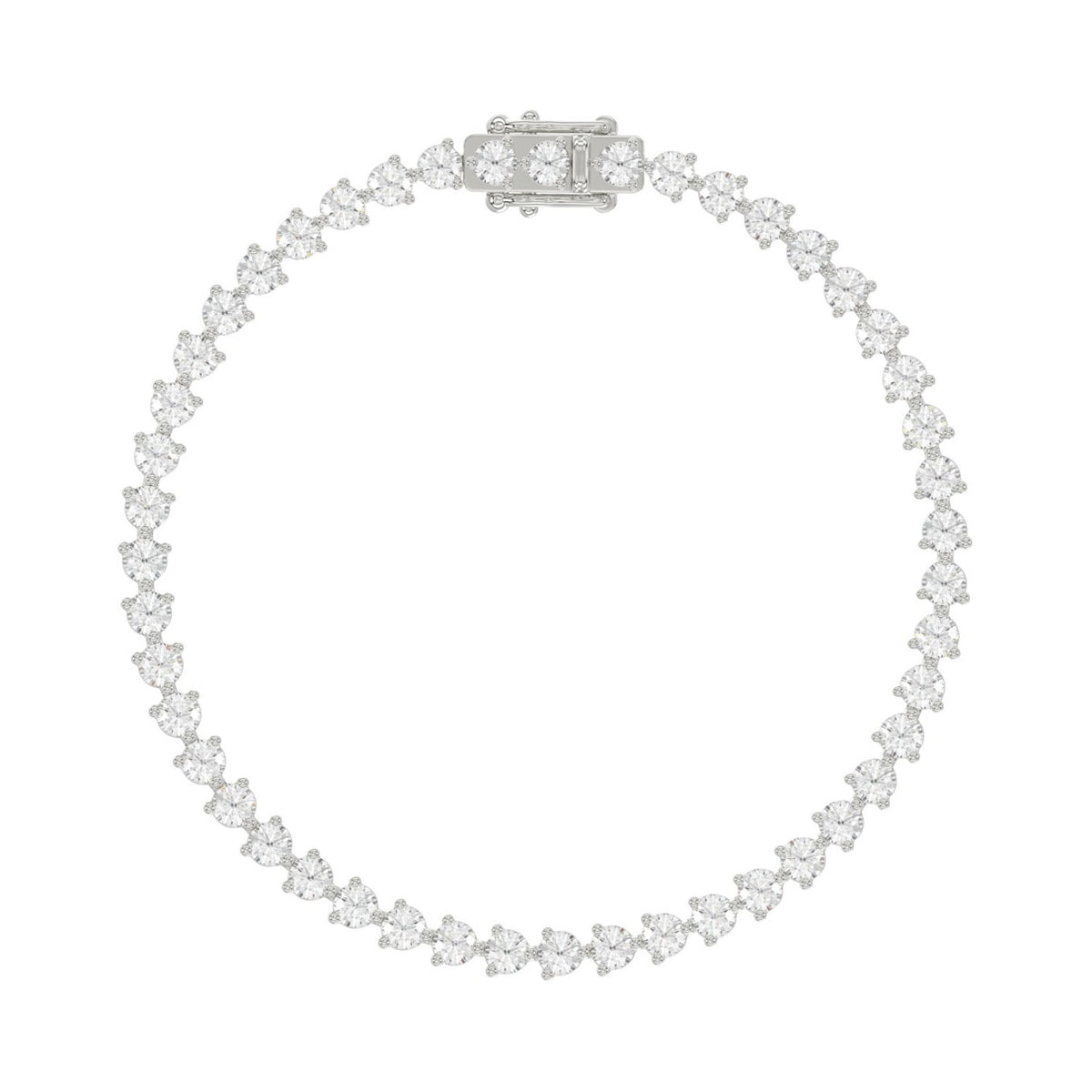 LADIES BRACELET 5CT ROUND DIAMOND 14K WHITE GOLD