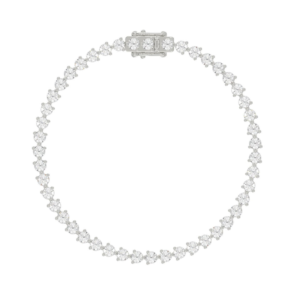 LADIES BRACELET 5CT ROUND DIAMOND 14K WHITE GOLD