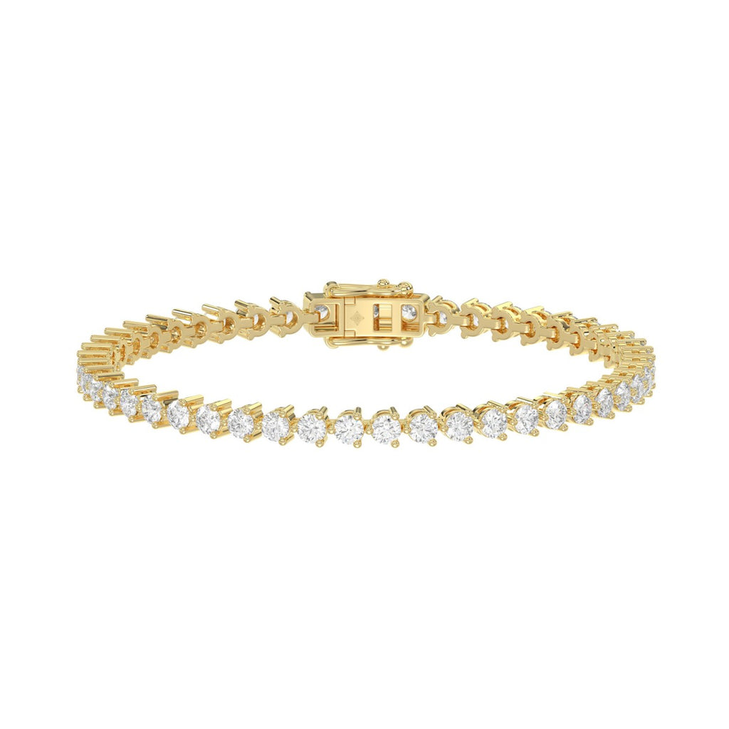 LADIES BRACELET 5CT ROUND DIAMOND 14K YELLOW GOLD