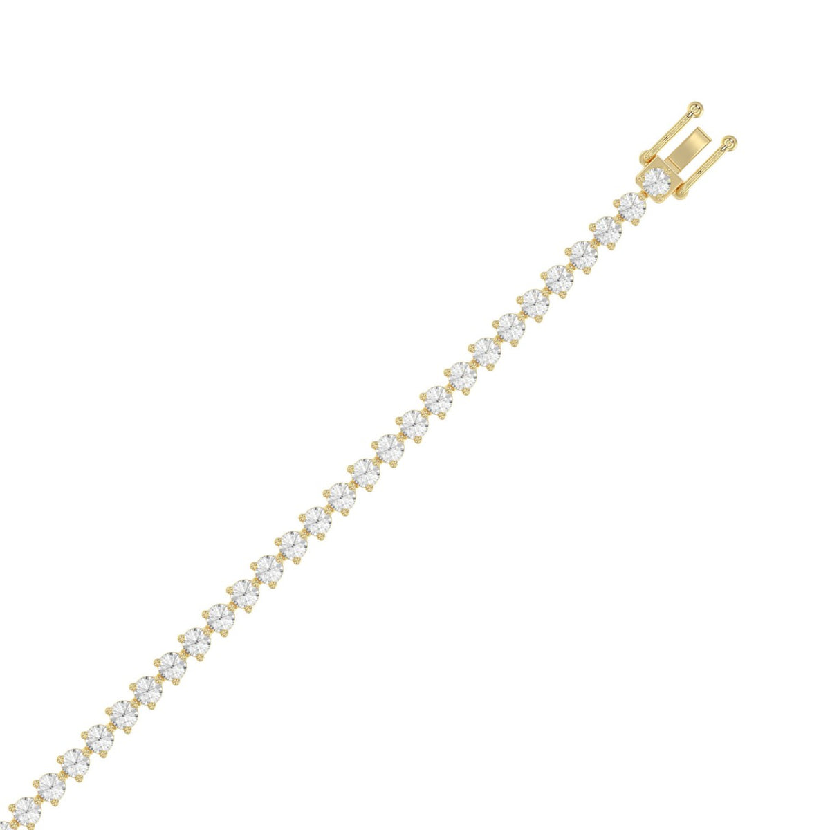 LADIES BRACELET 5CT ROUND DIAMOND 14K YELLOW GOLD