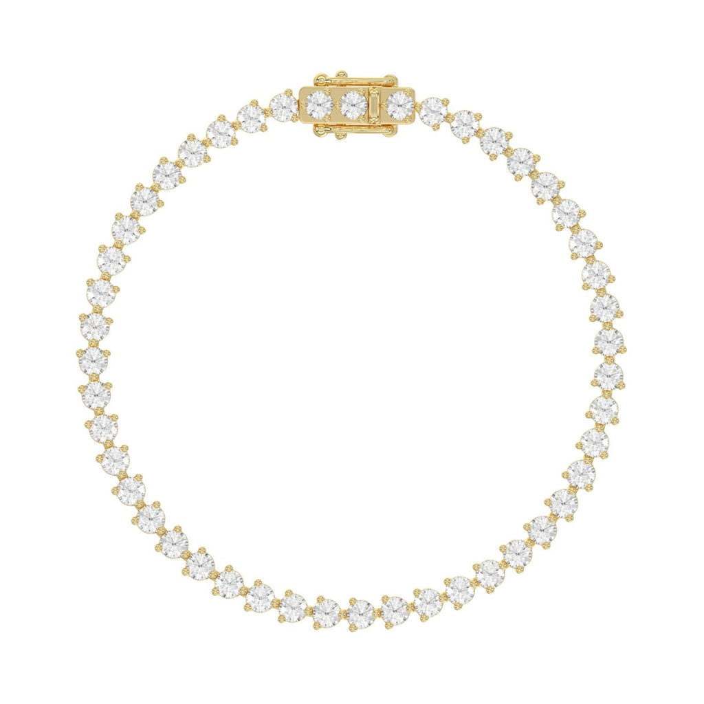 LADIES BRACELET 5CT ROUND DIAMOND 14K YELLOW GOLD