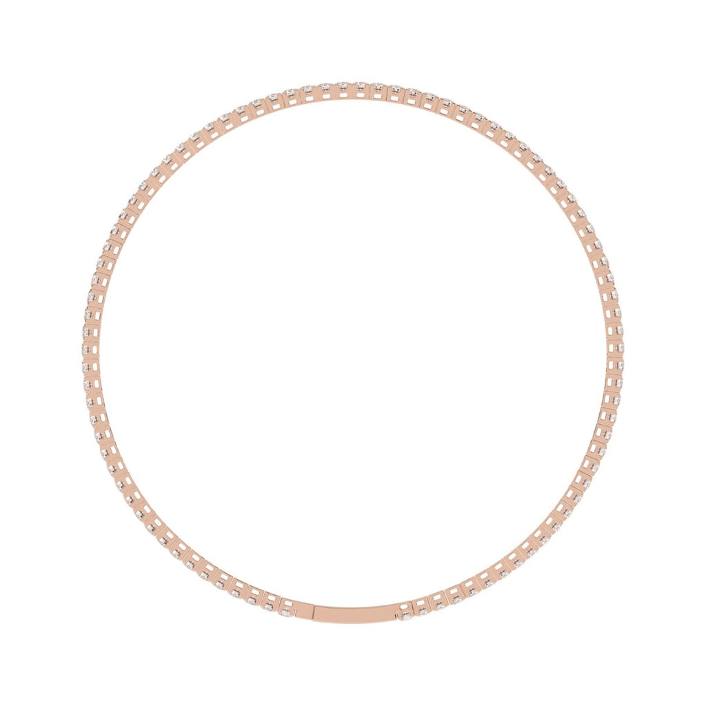 LADIES FLEXIBLE BANGLE 5 1/3CT ROUND DIAMOND 14K ROSE GOLD 