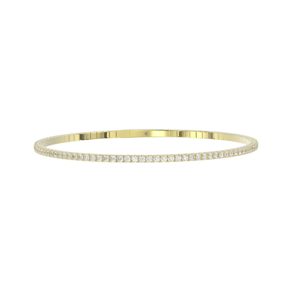 LADIES FLEXIBLE BANGLE 5 1/3CT ROUND DIAMOND 14K YELLOW GOLD 
