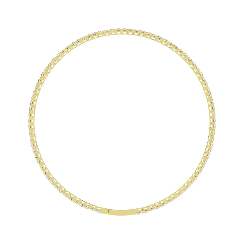 LADIES FLEXIBLE BANGLE 5 1/3CT ROUND DIAMOND 14K YELLOW GOLD 