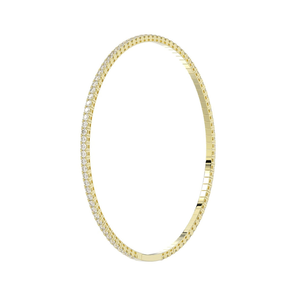 LADIES FLEXIBLE BANGLE 5 1/3CT ROUND DIAMOND 14K YELLOW GOLD 
