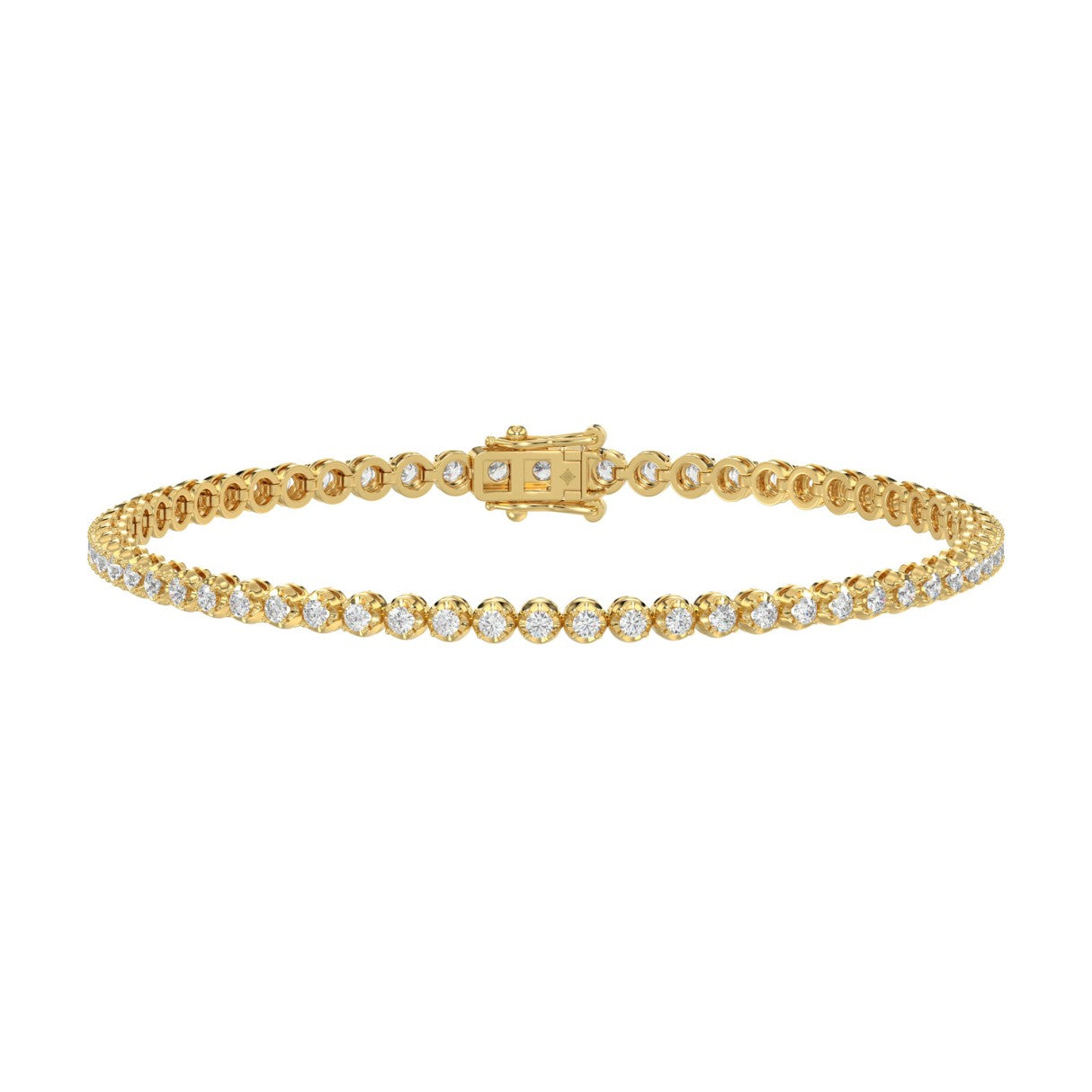 MENS BRACELET 2 1/2CT ROUND DIAMOND 14K YELLOW GOLD 