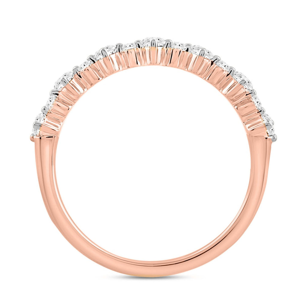 LADIES BRIDAL SET 2 1/2CT ROUND DIAMOND 14K ROSE GOLD (CENTER STONE PRINCESS DIAMOND 2CT)