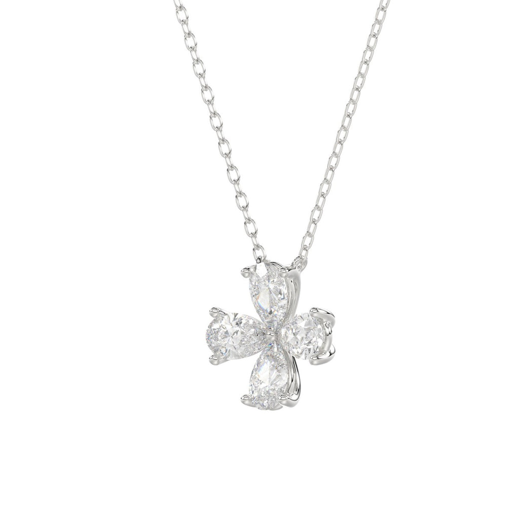 LADIES NECKLACE 1CT PEAR DIAMOND 14K WHITE GOLD