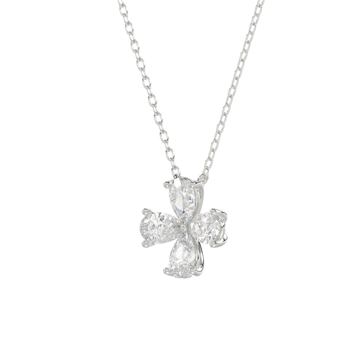 LADIES NECKLACE 1CT PEAR DIAMOND 14K WHITE GOLD