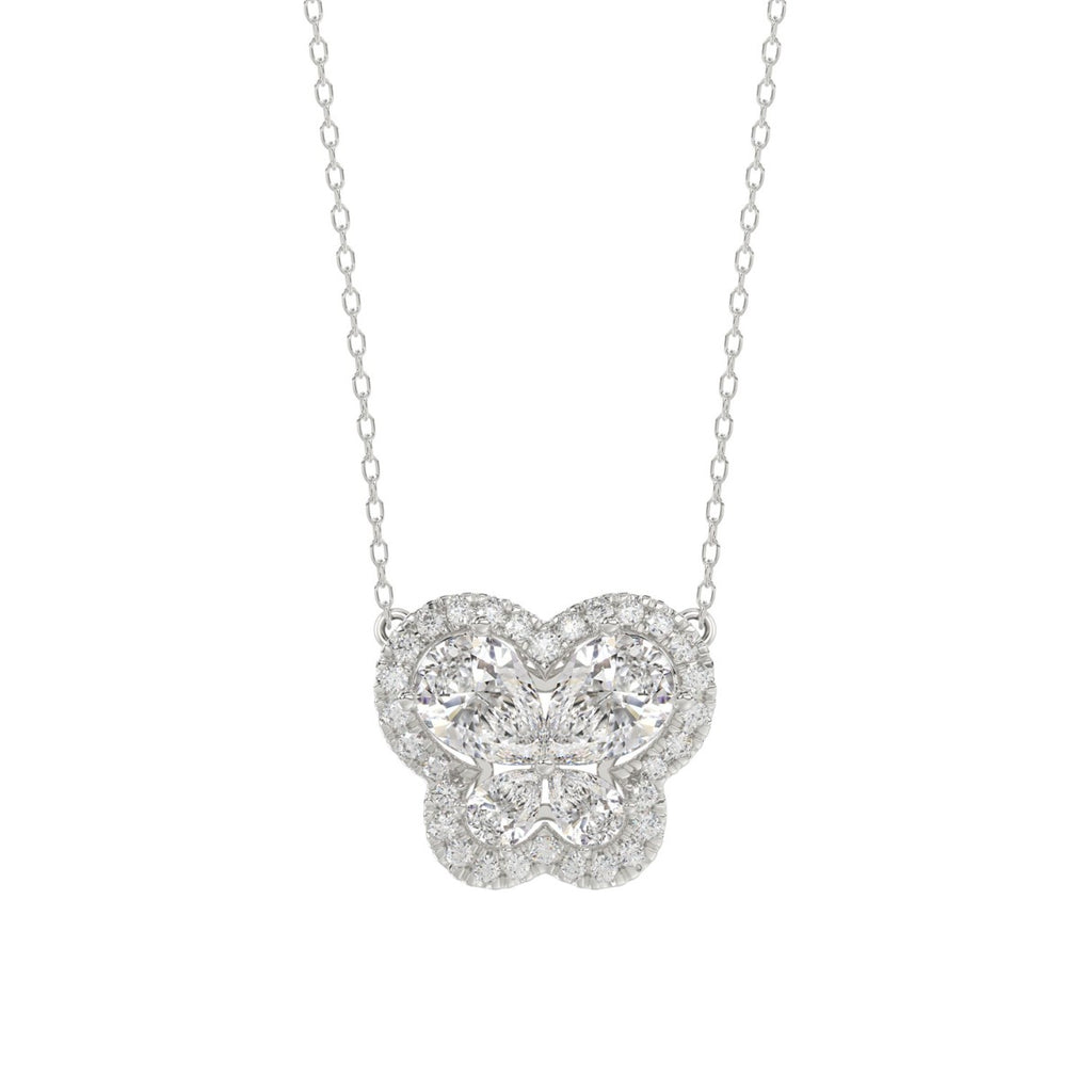 14K WHITE GOLD 1.00CT ROUND/PEAR DIAMOND LADIES PENDANT