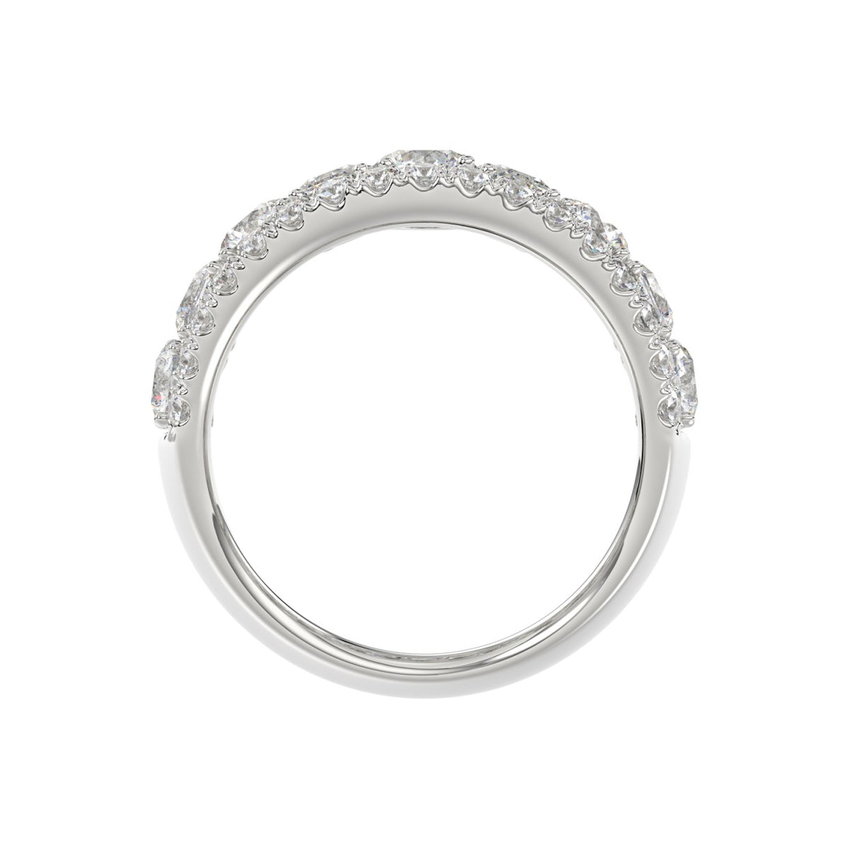 14K WHITE GOLD 5.00CT ROUND/EMERALD DIAMOND LADIES BAND