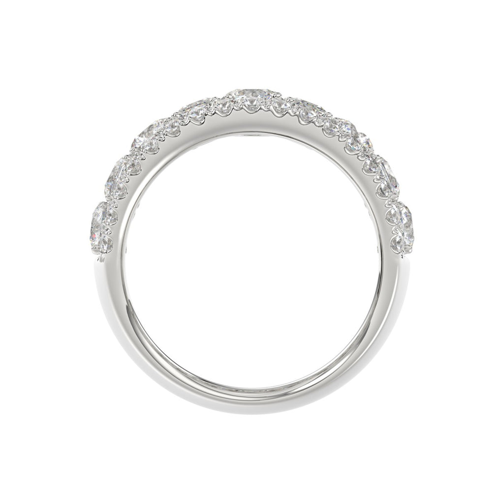 14K WHITE GOLD 5.00CT ROUND/EMERALD DIAMOND LADIES BAND