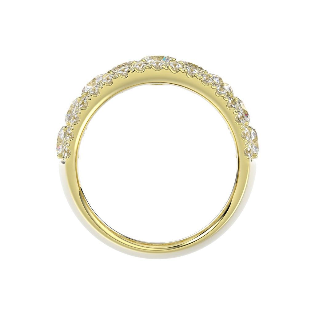 14K YELLOW GOLD 5.00CT ROUND/EMERALD DIAMOND LADIES BAND
