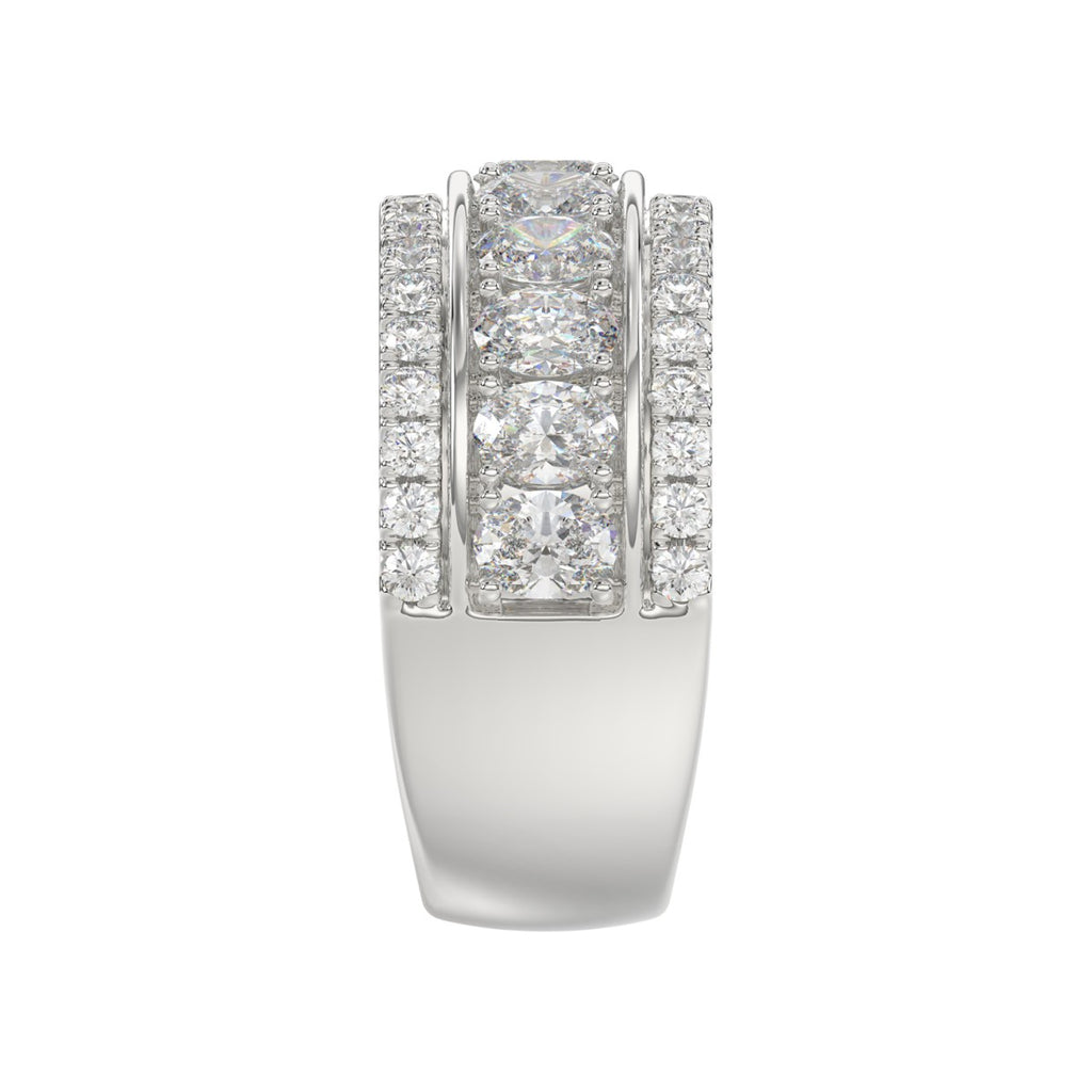 14K WHITE GOLD 2 1/4CT ROUND/OVAL DIAMOND LADIES BAND