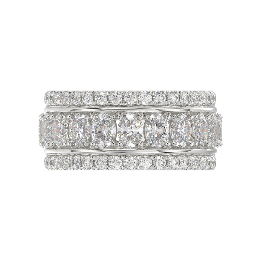 14K WHITE GOLD 2 1/4CT ROUND/OVAL DIAMOND LADIES BAND
