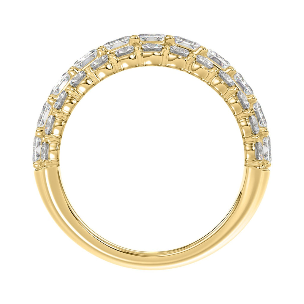 LADIES BAND 3 1/2CT ROUND/EMERALD DIAMOND 14K YELLOW GOLD