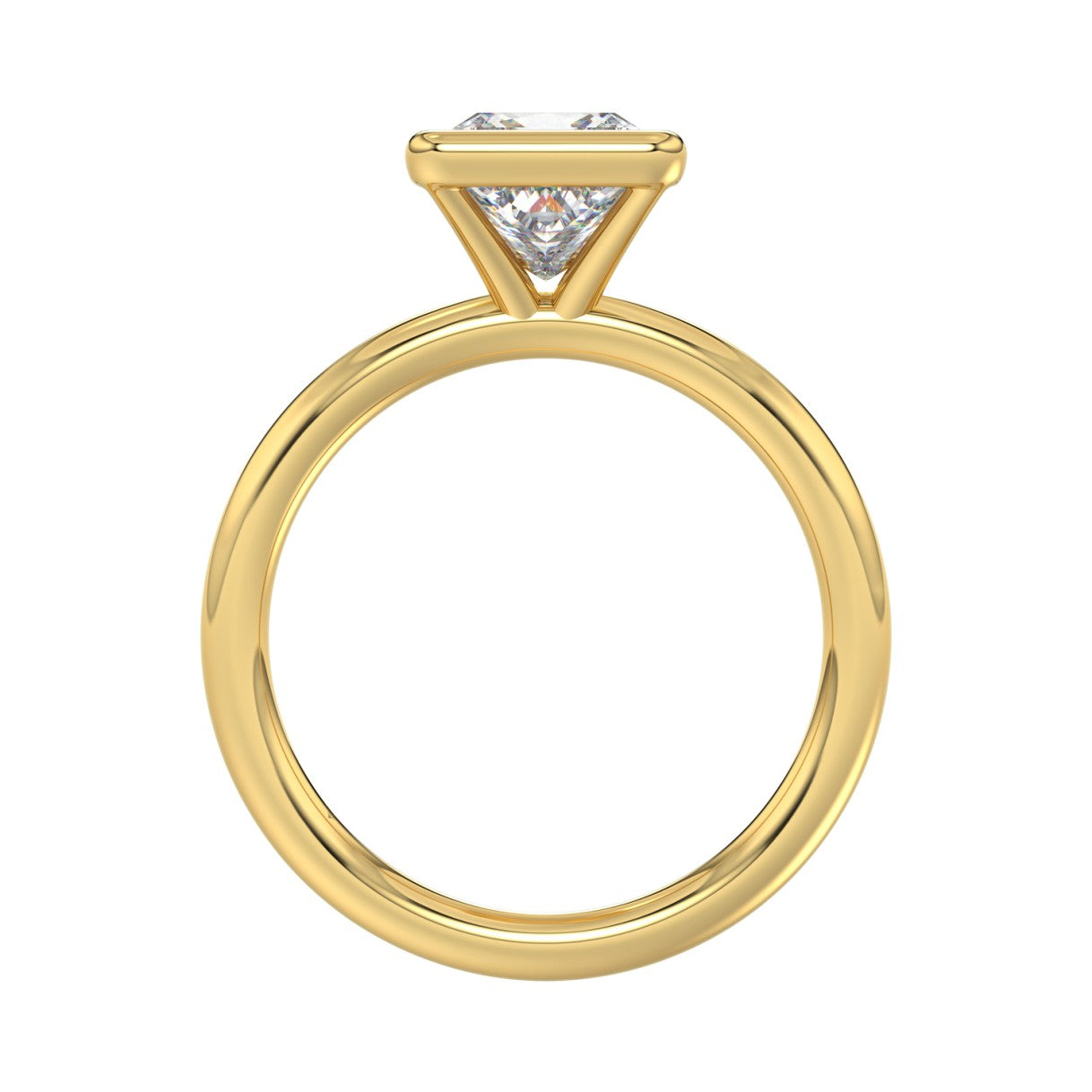 LADIES SOLITAIRE RING 2CT PRINCESS DIAMOND 14K YELLOW GOLD (CENTER STONE PRINCESS DIAMOND 2CT )