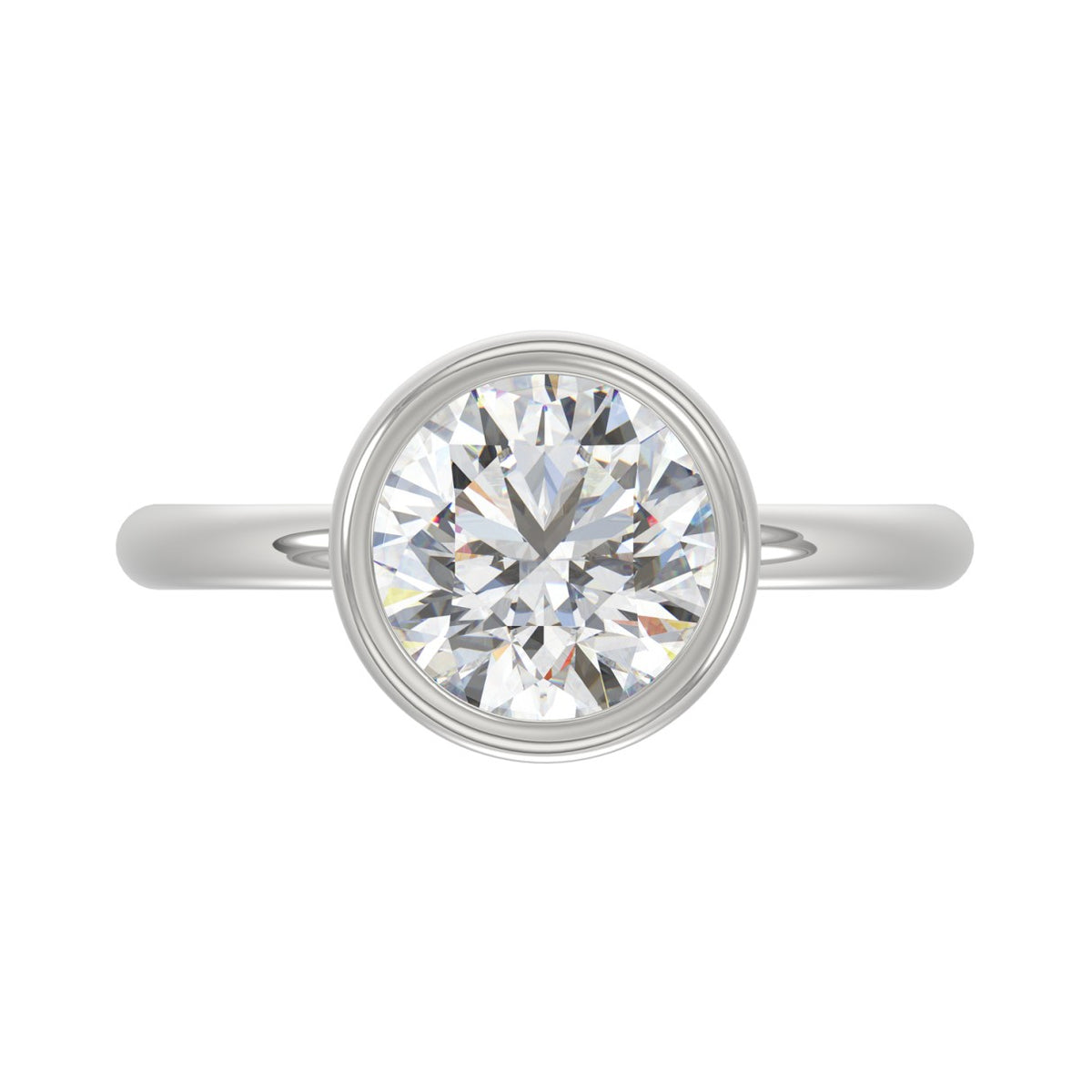 LADIES SOLITAIRE RING 3CT ROUND DIAMOND 14K WHITE GOLD (CENTER STONE ROUND DIAMOND 3CT )