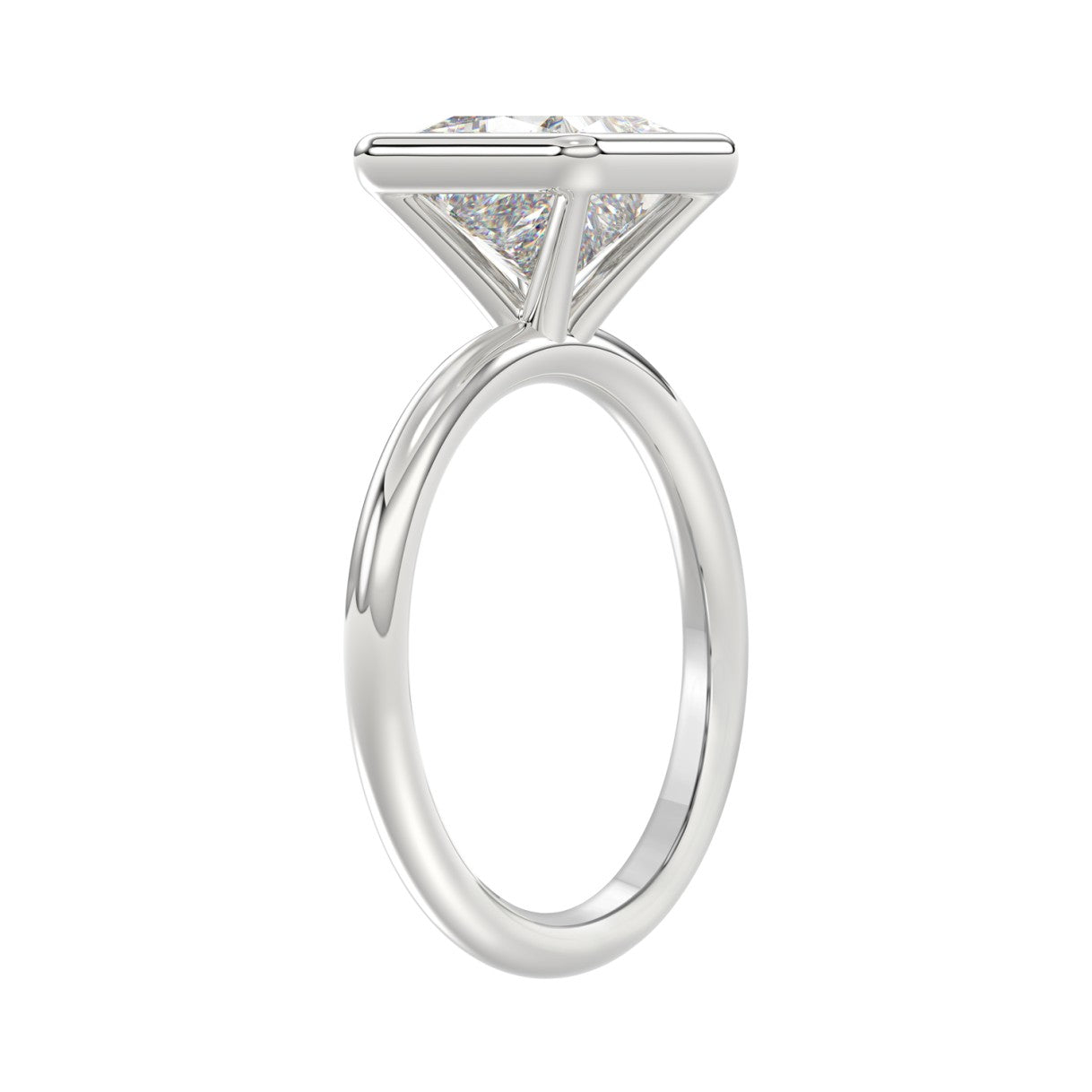 LADIES SOLITAIRE RING 3CT PRINCESS DIAMOND 14K WHITE GOLD (CENTER STONE PRINCESS DIAMOND 3CT )