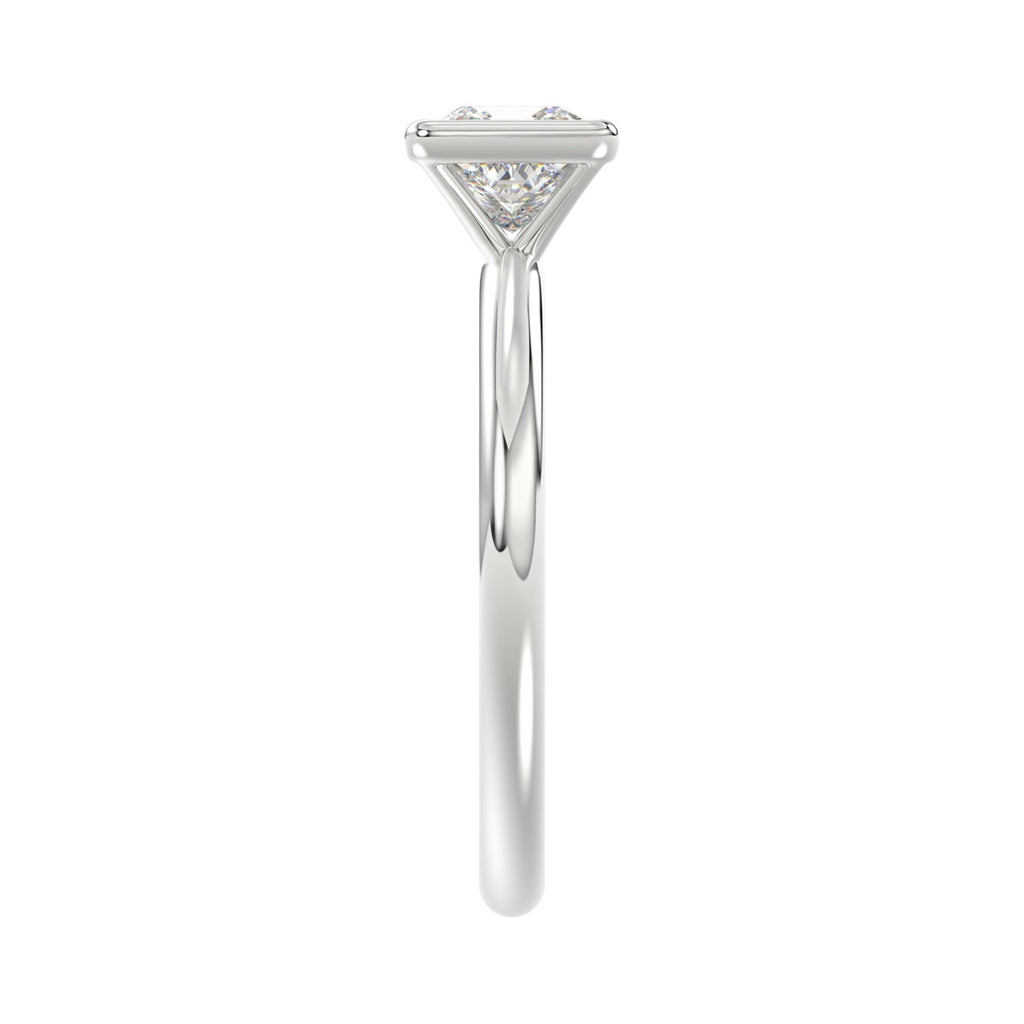 LADIES SOLITAIRE RING 1CT PRINCESS DIAMOND 14K WHITE GOLD (CENTER STONE PRINCESS DIAMOND 1CT )