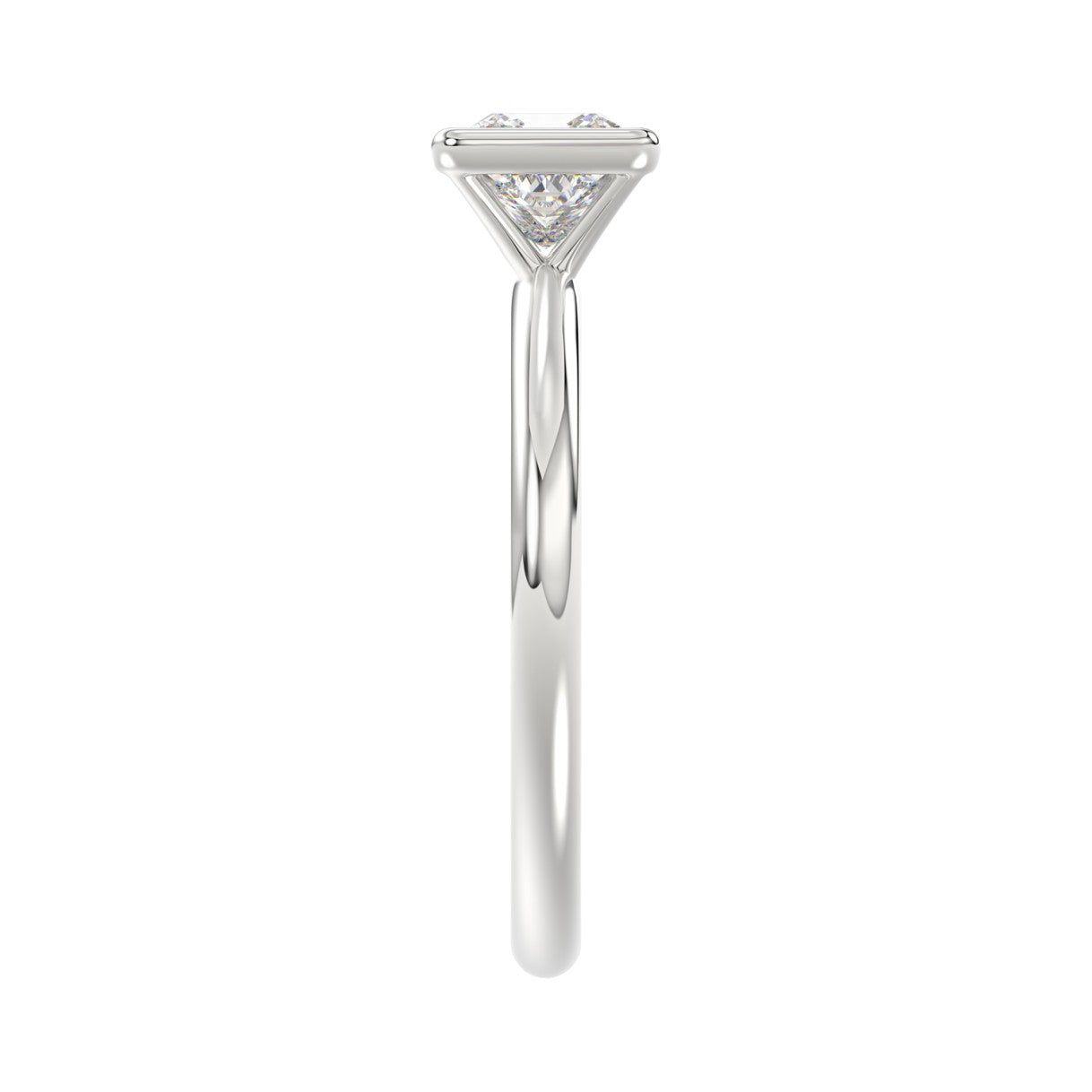 LADIES SOLITAIRE RING 1CT PRINCESS DIAMOND 14K WHITE GOLD (CENTER STONE PRINCESS DIAMOND 1CT )
