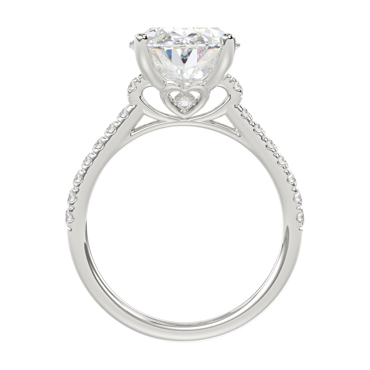 14K WHITE GOLD 4 1/2CT ROUND/OVAL DIAMOND LADIES BRIDAL SET (CENTER STONE OVAL DIAMOND 4.00CT)