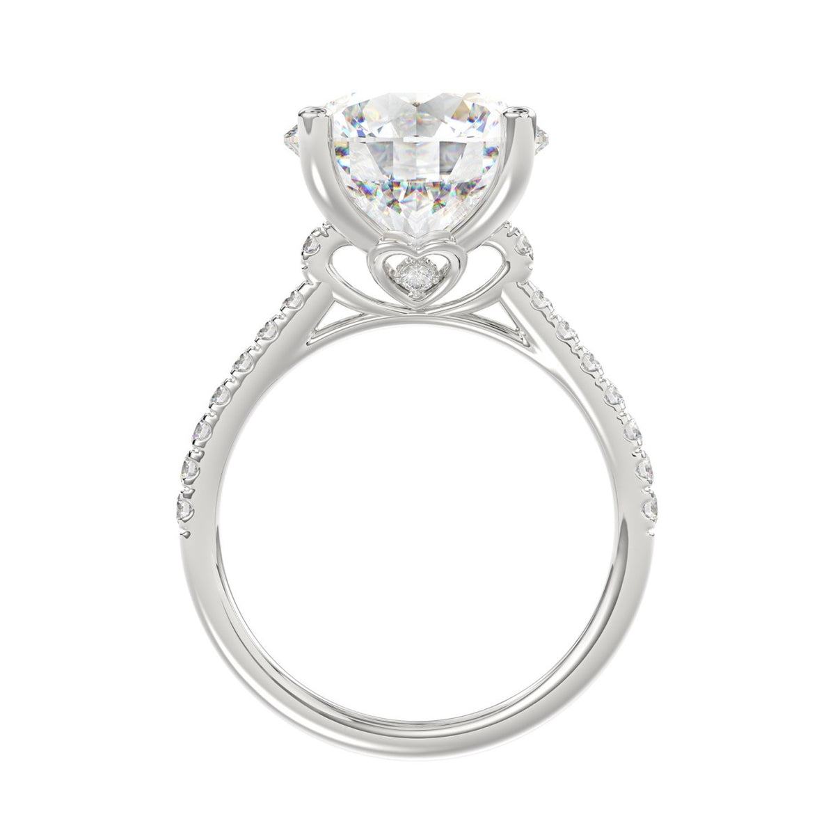 LADIES BRIDAL SET 5 1/2CT ROUND DIAMOND 14K WHITE GOLD (CENTER STONE ROUND DIAMOND 5CT )