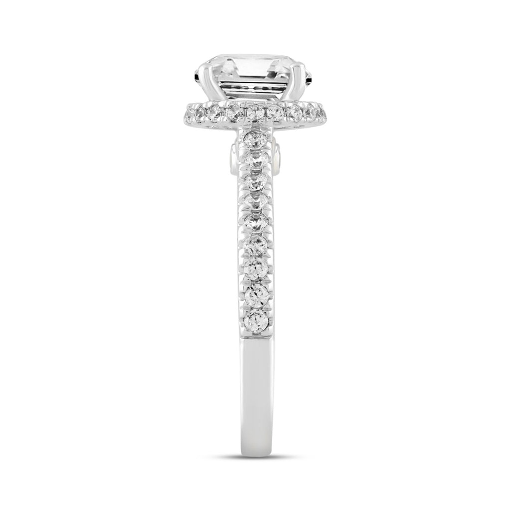 LADIES RING 2 1/2CT ROUND DIAMOND 14K WHITE GOLD (CENTER STONE ROUND DIAMOND 2CT )