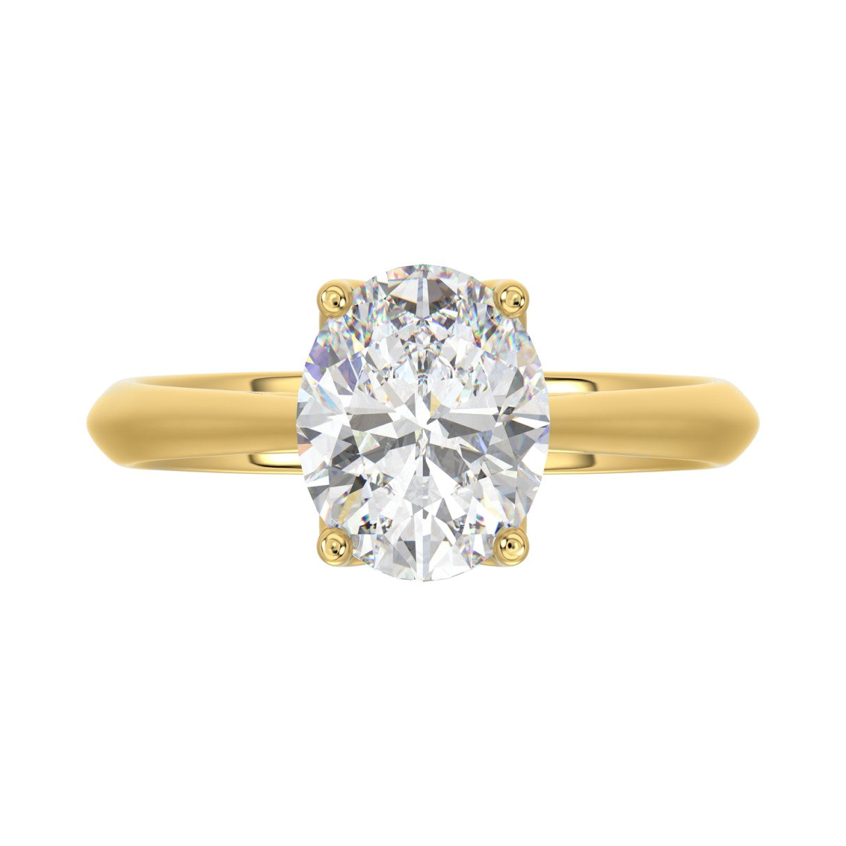 LADIES SOLITAIRE RING 2 1/2CT OVAL DIAMOND 14K YELLOW GOLD 