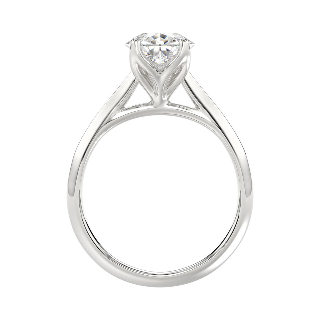 LADIES SOLITAIRE RING 2 1/2CT PEAR DIAMOND 14K WHITE GOLD 
