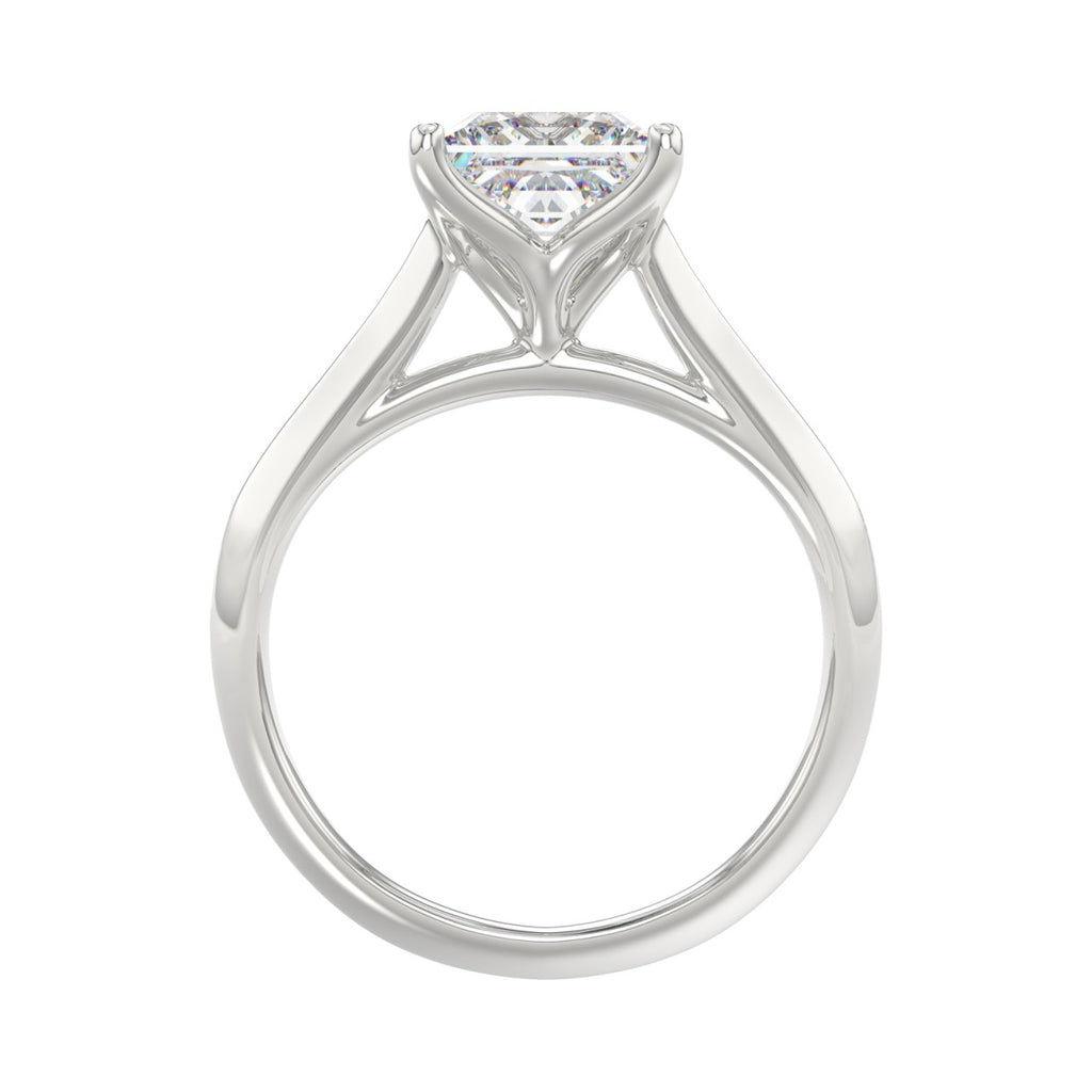 LADIES SOLITAIRE RING 2 1/2CT PRINCESS DIAMOND 14K WHITE GOLD 
