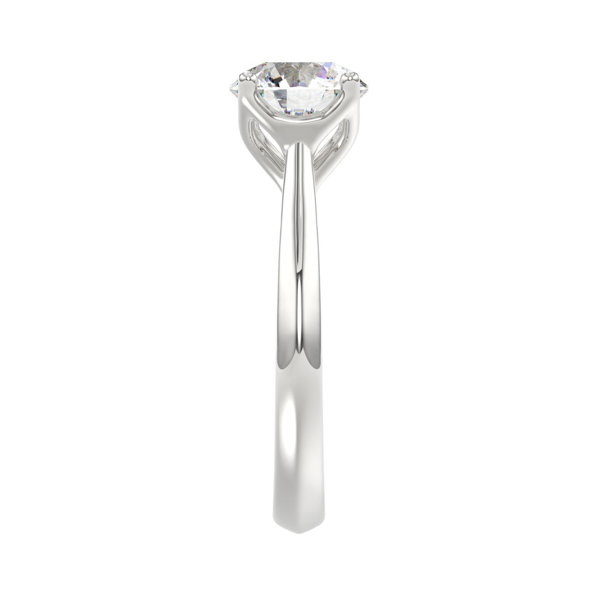 LADIES SOLITAIRE RING 2 1/2CT ROUND DIAMOND 14K WHITE GOLD 