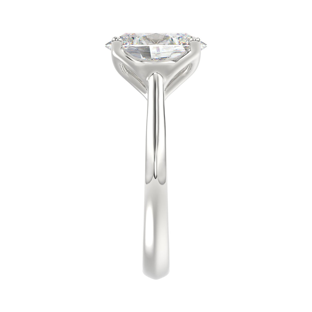 LADIES SOLITAIRE RING 4CT OVAL DIAMOND 14K WHITE GOLD 
