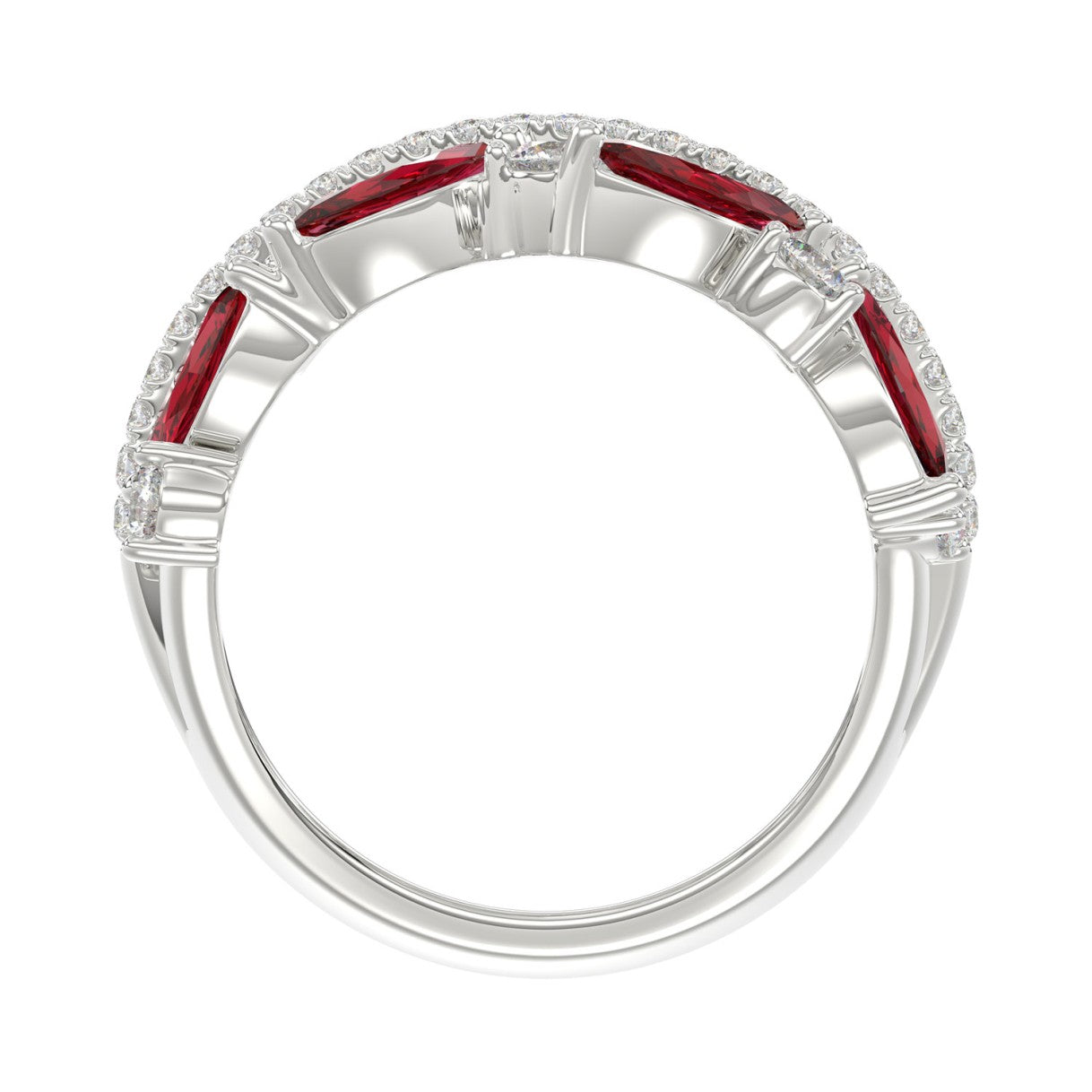 14K WHITE GOLD 2.00CT ROUND/MARQUISE DIAMOND LADIES RING (RUBY DIAMOND 1 1/2CT)