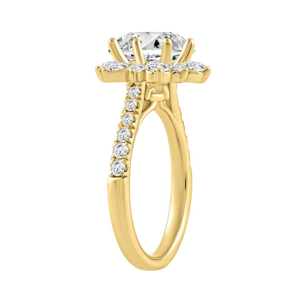 14K YELLOW GOLD 3.00CT ROUND DIAMOND LADIES RING (CENTER STONE ROUND DIAMOND 2CT)
