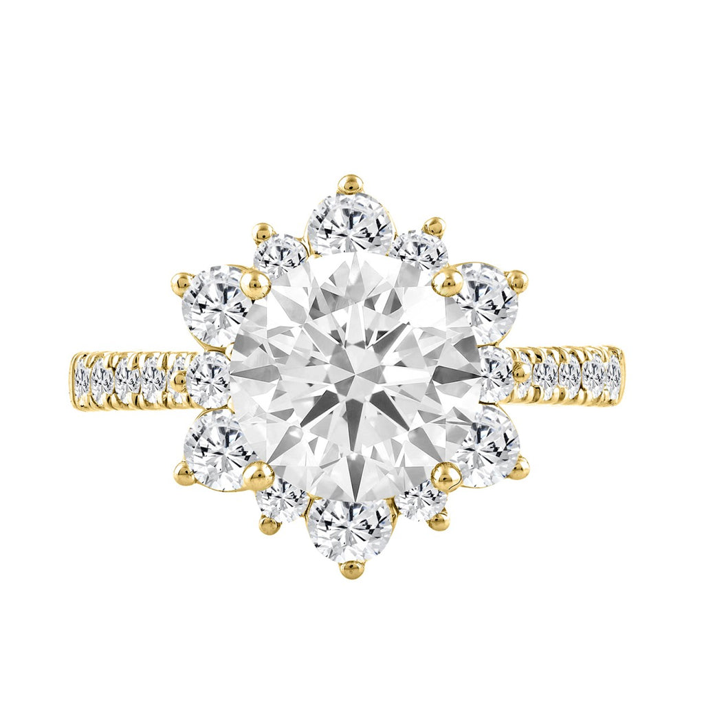 14K YELLOW GOLD 3.00CT ROUND DIAMOND LADIES RING (CENTER STONE ROUND DIAMOND 2CT)