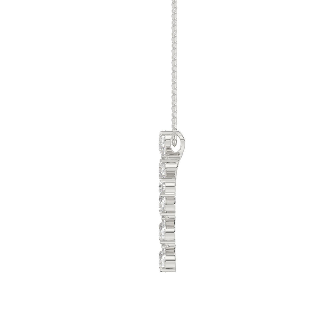 LADIES PENDANT WITH CHAIN  1 1/4CT PEAR DIAMOND 14K WHITE GOLD