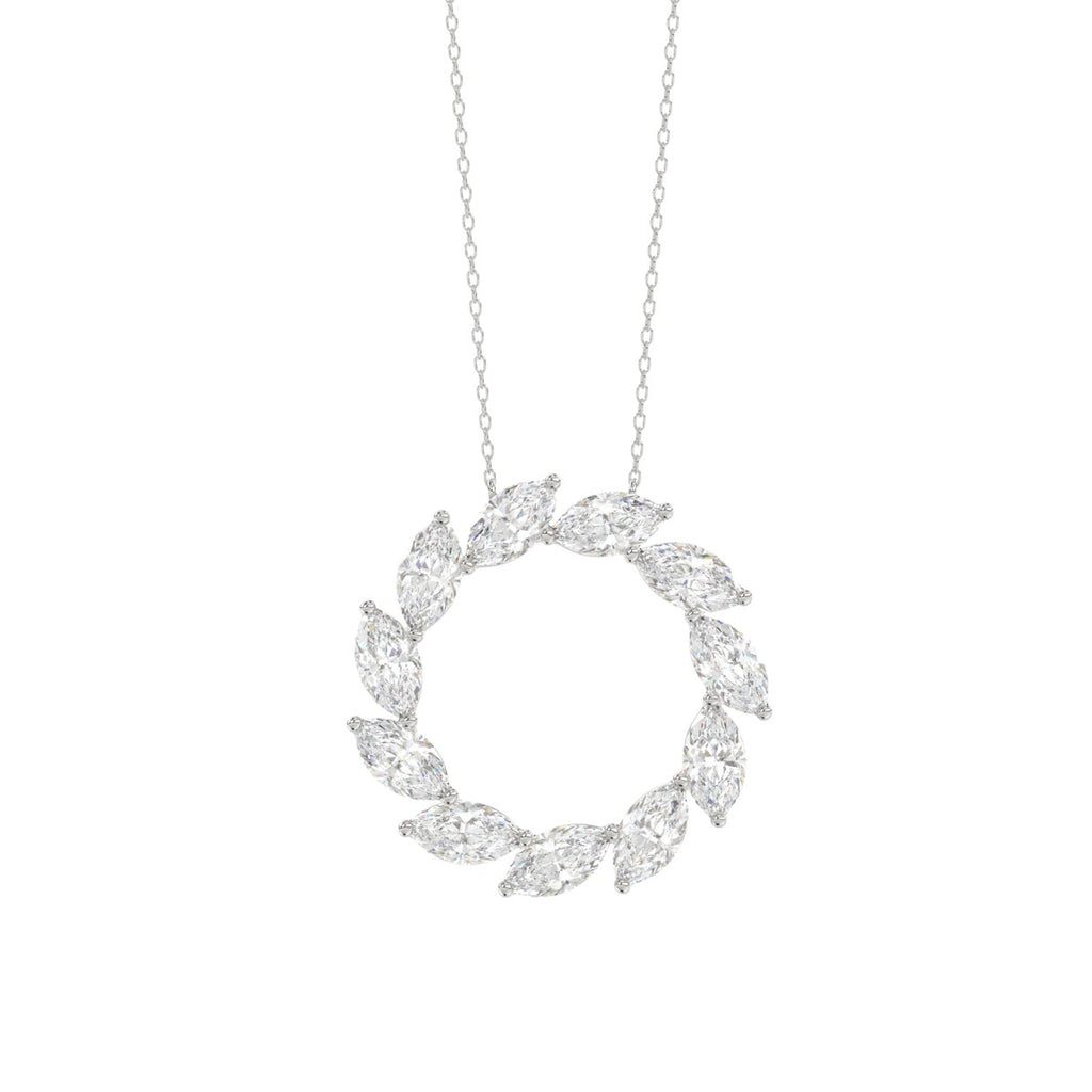 LADIES NECKLACE 1 1/2CT MARQUISE DIAMOND 14K WHITE GOLD 