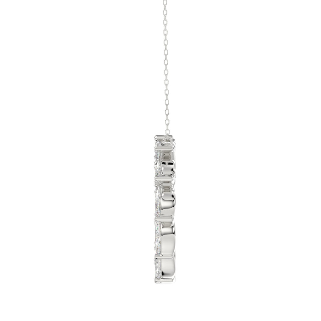 LADIES NECKLACE 1 1/2CT MARQUISE DIAMOND 14K WHITE GOLD 