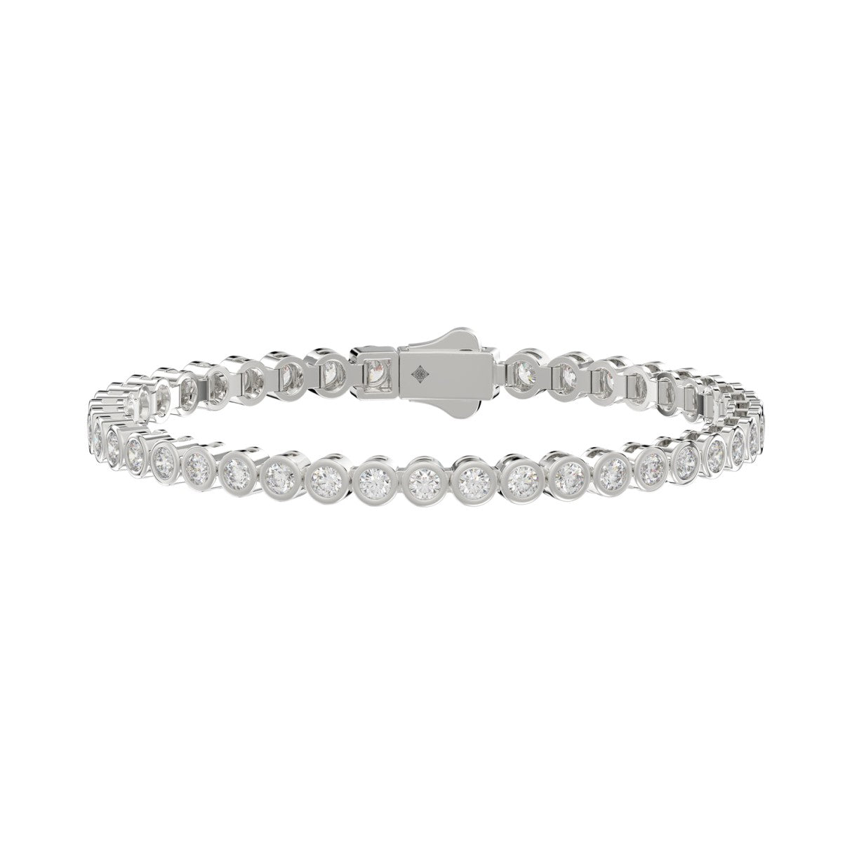 LADIES BRACELET 5.00CT ROUND DIAMOND 14K WHITE GOLD 